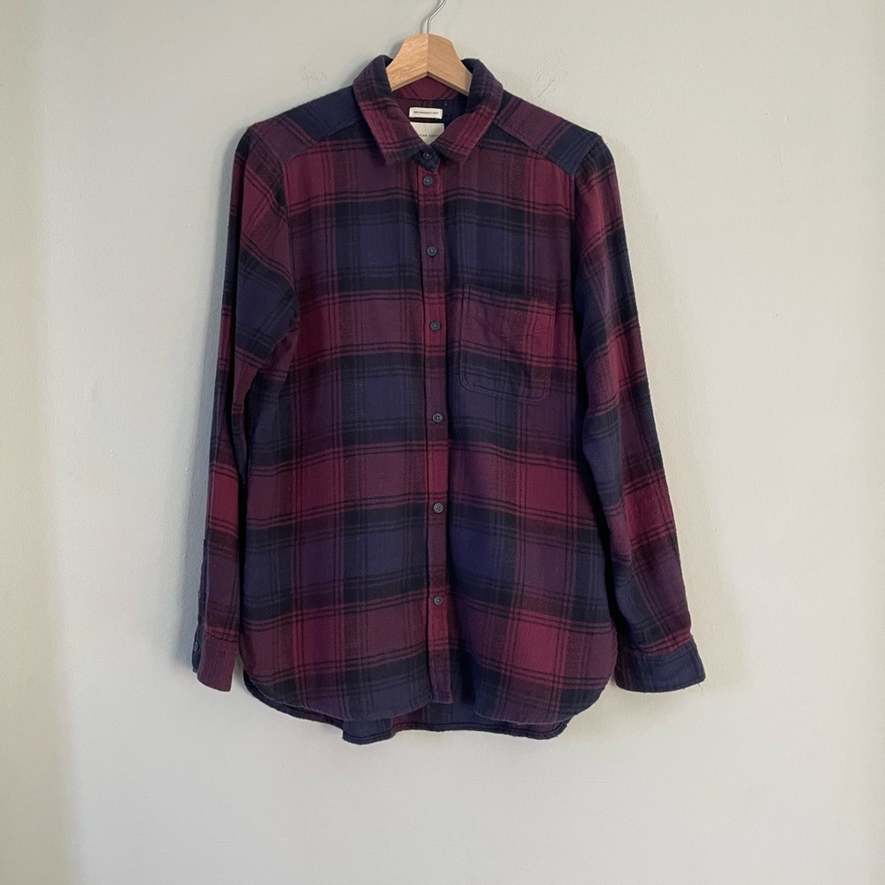 American Eagle Ahhmazingly Soft Plaid Boyfriend Fit Flannel Shirt